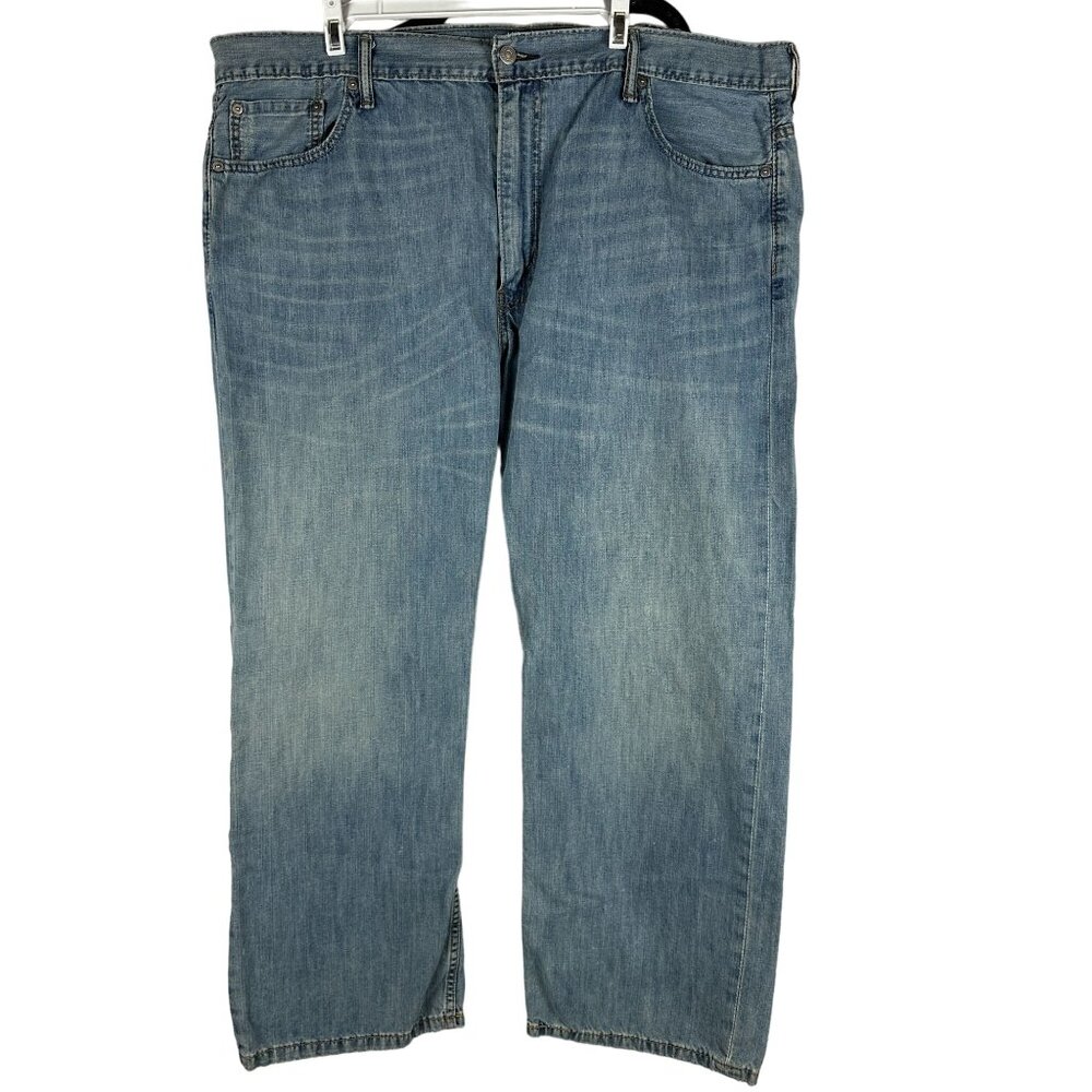 Levis 569 Loose Straight Fit Jeans Size W42 L30 Light Blue Denim 100% Cotton